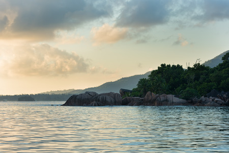 Coast of a Tropical Island in the Indian Ocean. Twilight shotの写真素材