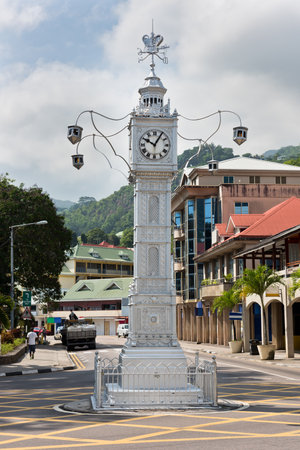 The clock tower of Victoria also known as Little Big Ben, Seychellesのeditorial素材