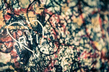 The wall full of messages from lovers in Juliet house, Verona, Italy.の写真素材