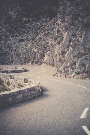 Road Turn in Mountains. Gorges du Verdon. Small GRIP shotの写真素材