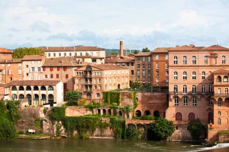 Cityscape of old town Albi, France. Horizontal shotの写真素材