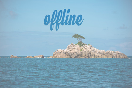 Offline phrase on background of Island in the Indian oceanの写真素材