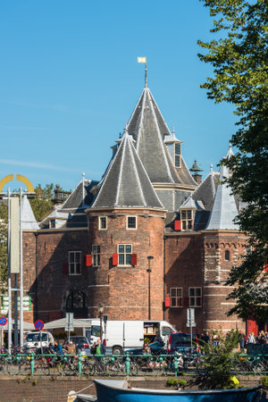 NETHERLANDS, AMSTERDAM - OCTOBER 2: view towards the Waag weigh house in Amsterdam on October 2, 2015のeditorial素材