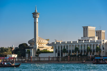 UAE, DUBAI - DECEMBER 27: traditional arabic boats at Dubai creek on December 27, 2014のeditorial素材