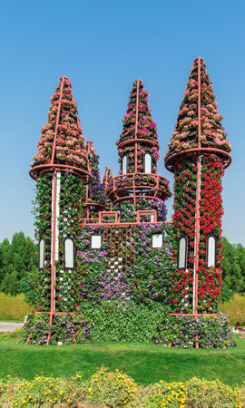 UAE, DUBAI - DECEMBER 30: dubai miracle garden with over million flowers on a sunny day December 30, 2014のeditorial素材