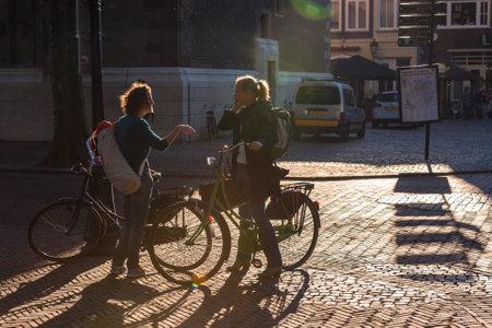 NETHERLANDS, UTRECHT - OCTOBER 01: people on the street of Utrecht on October 1, 2015のeditorial素材