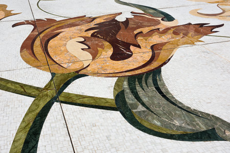 UAE, ABU DHABI - DECEMBER 21: Details of the floor of Sheikh Zayed White Mosque in Abu Dhabi, UAE on December 21, 2014のeditorial素材