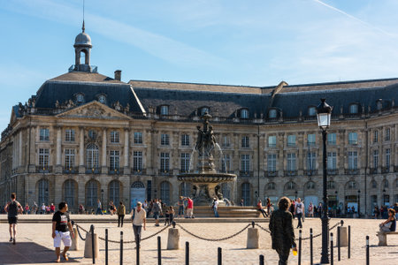FRANCE, BORDEAUX - SEPTEMBER 20: Place de la Bourse in Bordeaux, France on September 20, 2015のeditorial素材