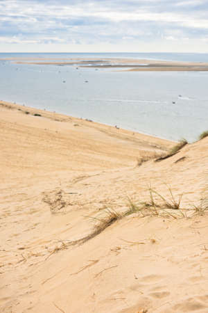 View of The Arcachon Bay and The Duna of Pyla, Aquitaine, Franceの写真素材