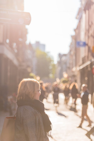 NETHERLANDS, UTRECHT - OCTOBER 01: people on the street of Utrecht on October 1, 2015のeditorial素材