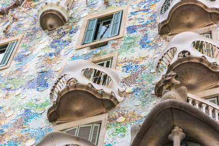 SPAIN, BARCELONA - SEPTEMBER 12: the facade of the house Casa Battlo in Barcelona, Spain on September 12, 2015のeditorial素材