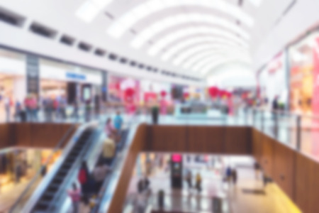 Blurred image of Dubai shopping Mall store center