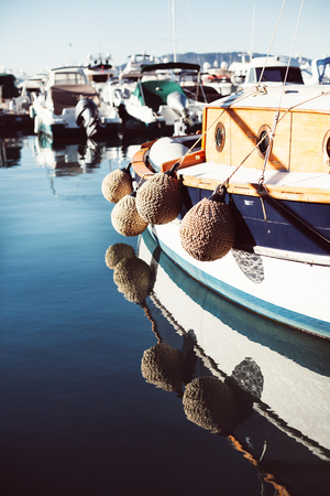 View of yachts in Marina of Cannes, French Riviera, France