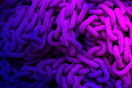 Neon colored new anchor chain heap background
