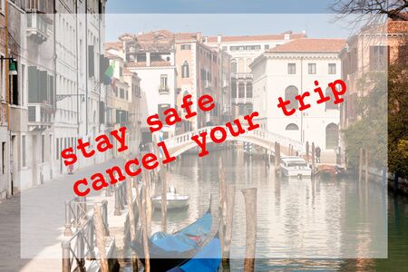 Travel vacations cancelled because of coronavirus pandemic. Worldwide borders closures. Travel ban...