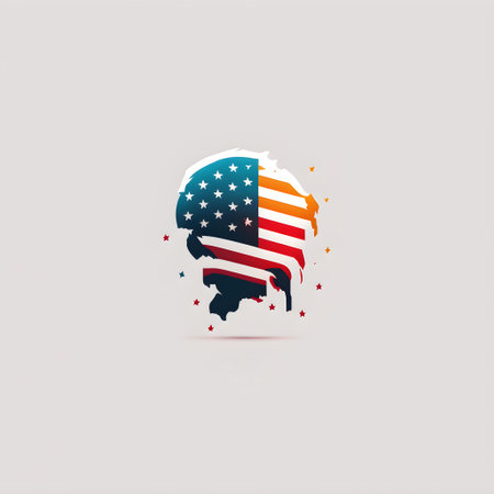 USA, United States of America flag for patriotic badge, label. 4th of July Independence Day, Presidents day National freedom day, Election day, Veterans day, Memorial Day symbol. AI Generative contentの素材
