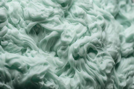 Skincare cosmetics product macro texture sage green color background with copy space. Beauty and skin care product deep hydration or soothing swatch. AI Generative contentの素材