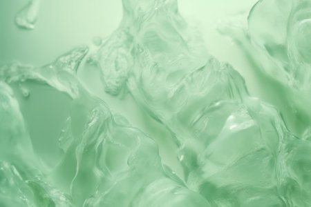 Skincare cosmetics product macro texture sage green color background with copy space. Beauty and skin care product deep hydration or soothing swatch. AI Generative contentの素材