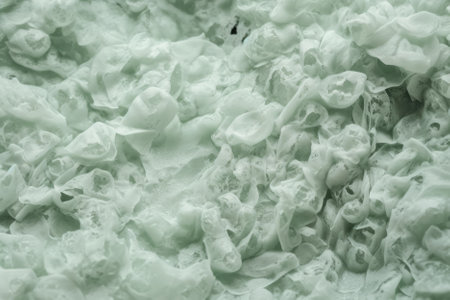 Skincare cosmetics product macro texture sage green color background with copy space. Beauty and skin care product deep hydration or soothing swatch. AI Generative contentの素材