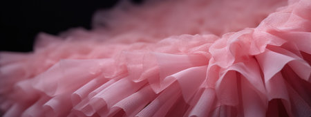Pink tulle ballet tutu dress banner background with copy space. Balletcore fashion style, dance art, choreography classes promotion. AI Generative contentの素材
