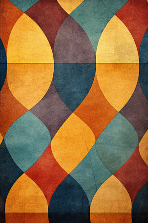 Retro colors abstract vertical checkerboard pattern grainy texture background. AI Generated contentの素材