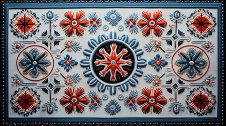 Native American eskimo traditional pattern ethnic design background. AI Generative contentの素材