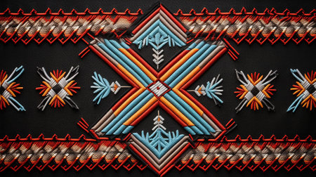 Native American traditional pattern ethnic design embroidery background. AI Generative contentの素材