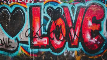 Graffiti on the wall. Graffiti on the wall as a background.の素材