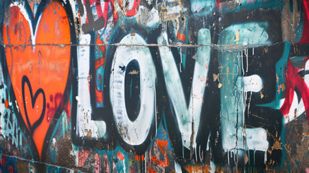 Colorful graffiti on a wall. Abstract background texture for design.の素材