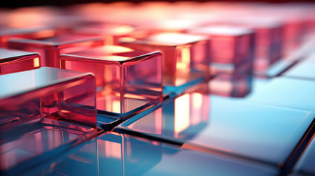 abstract 3d illustration of cubes in the form of a glassの素材