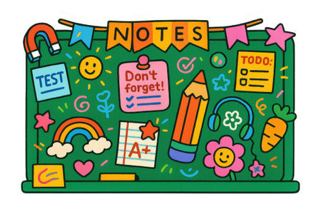 Back to school maximalist design with vibrant educational elements, background, AI generatedの素材
