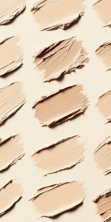 Fluid cosmetics textures featuring spread highlighter and foundation cream, AI generatedの素材