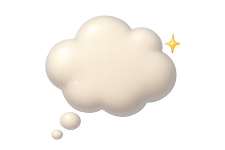 Isolated speech bubble with glossy texture and small star in corner, AI Generatedの素材