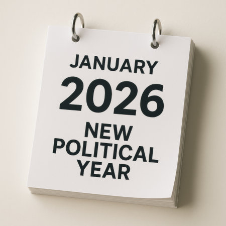 Calendar page with January 2026 text highlighting new political year, AI generatedの素材
