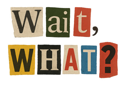 Torn paper collage with sarcastic text featuring Wait, What? isolated, AI generatedの素材