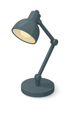 Desk lamp isolated on transparent background, AI generatedの素材