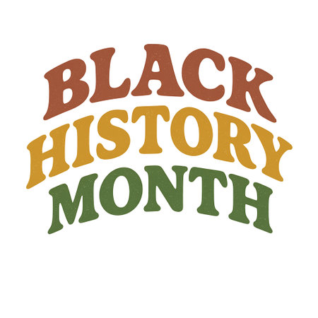 Black history month text in colorful style on transparent background, AI generatedの素材