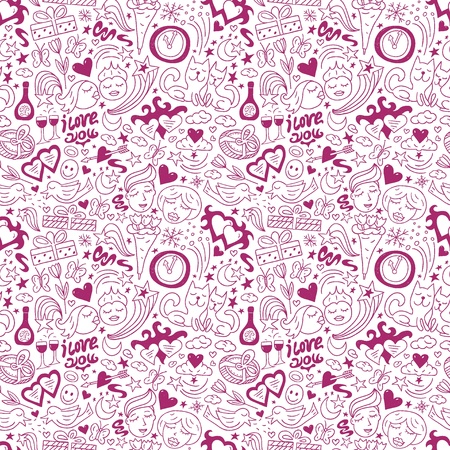 Love - seamless patternのイラスト素材