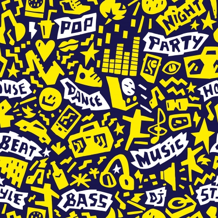 Music party - seamless backgroundのイラスト素材