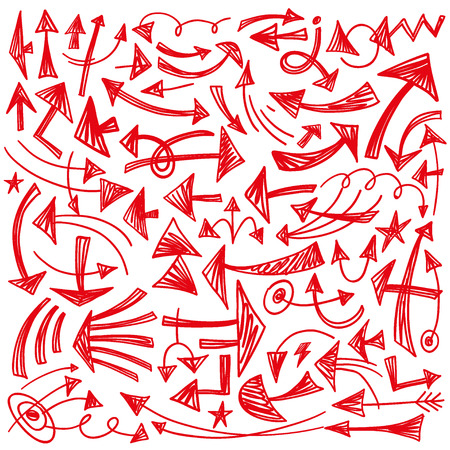 arrows - set hand drawn doodles vectorのイラスト素材
