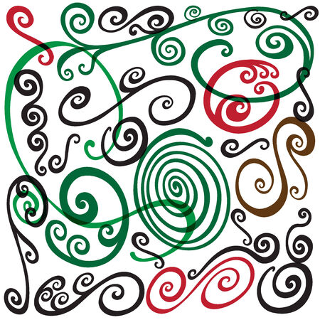Swirls doodles - set vector elements for designのイラスト素材