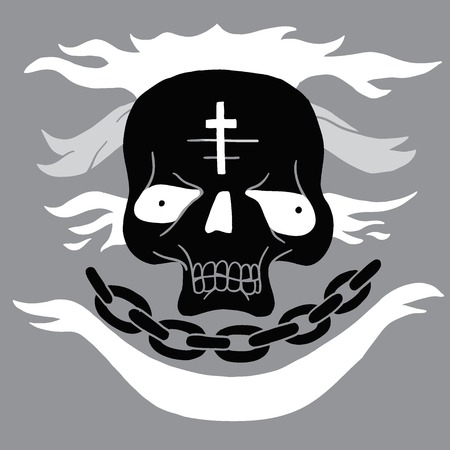 skull  - simple vector cartoon in sketch style , design elementのイラスト素材
