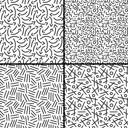 set seamless patterns with lines , design elementsのイラスト素材