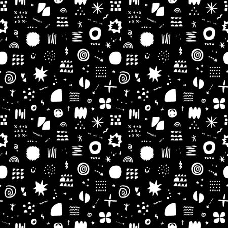 seamless vector pattern with abstract symbols , design elementのイラスト素材