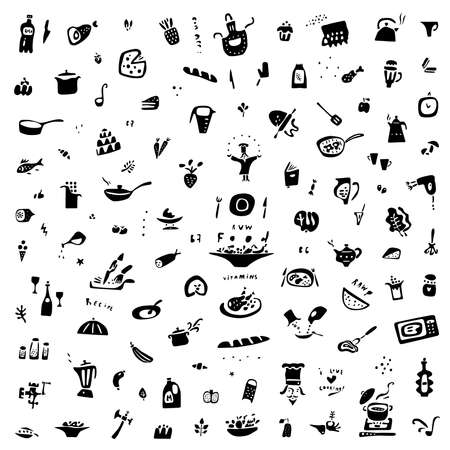 cookery food grapgic icon set , design elementsのイラスト素材