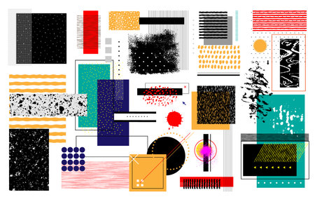 abstract shapes and textures set , vector design element