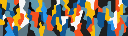 Virtual people fashion modern community abstract vector illustration