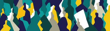 Modern people futuristic abstract background , multi color horizontal illustration
