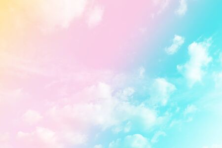 beauty smooth abstract sweet pastel cloudy on skyの写真素材
