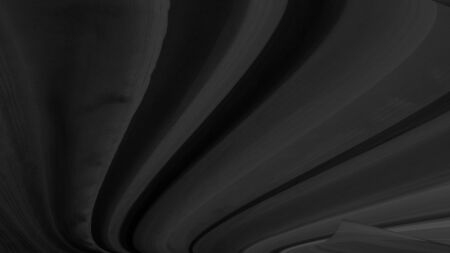 soft smooth dark fabric abstract curve shape textile decorative blcak backgroundの写真素材